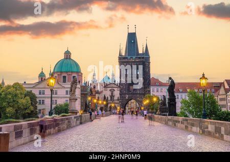 Downtown Prague city skyline, old town cityscape, Czech Republic Stock Photo