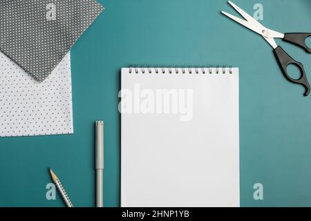 Flashy School Office Supplies, Bright Teaching Learning Collections, Creative Writing Tools, Educational Things, Mixed Student Stuff Pen Paper Notebook Sticky Notes Pencil Stock Photo