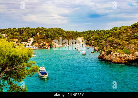 Panoramic view of the bay Cala Figuera on Mallorca Spain. Stock Photo