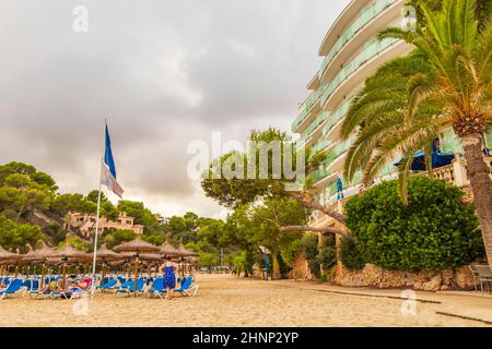 Hotel Cala Santanyí by the beach Mallorca Balearic Islands Spain. Stock Photo