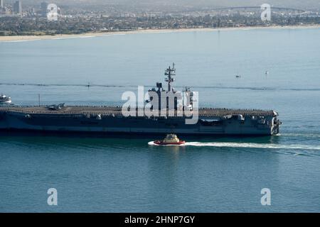 USS Carl Vinson (CVN 70) returns home after an eight month deployment. Stock Photo