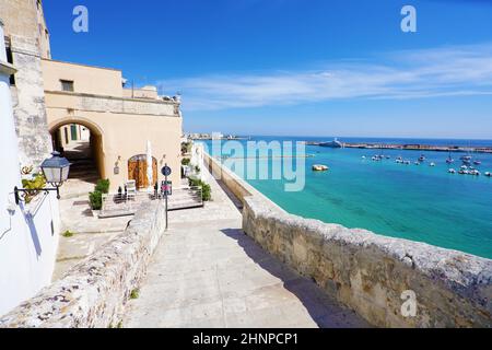 Beautiful view of Otranto historic town on Adriatic Sea, Puglia, Italy Stock Photo