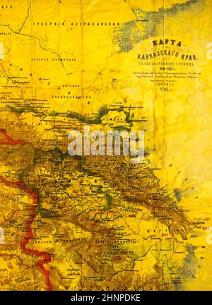 Map of the Caucasus region. Stock Photo