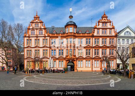 facade of Gutenberg house in Mainz Stock Photo