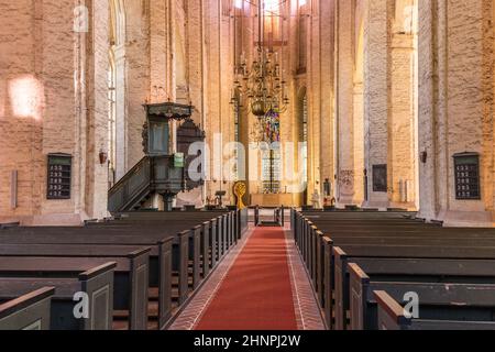 inside historic gothic St Petri church in Wolgast, Usedom Stock Photo