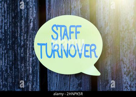Inspiration showing sign Staff Turnover, Business concept The percentage of workers that replaced by new employees Thinking New Bright Ideas Renewing Stock Photo