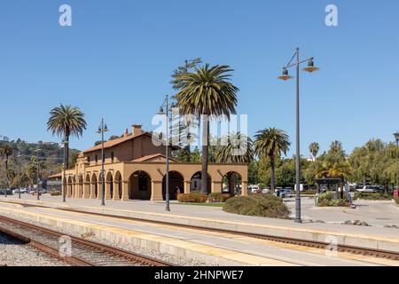 Santa Barbara train station built in Mission style Stock Photo