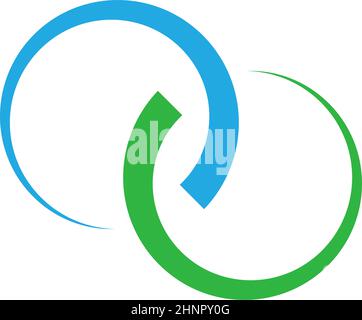 Interlace, interconnected, intersecting circles, rings abstract symbolic shape, icon - stock vector illustration, clip-art graphics Stock Vector