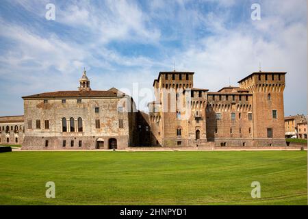 Medieval fortress, Gonzaga Saint George (Giorgio) castle in Italy, Mantua (Mantova) Stock Photo