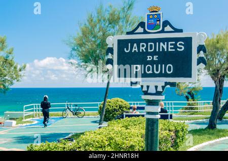 SANTANDER, SPAIN - JULY 9, 2021: Piquio garden, a park in Santander, Spain, next to Sardinero Beach Stock Photo