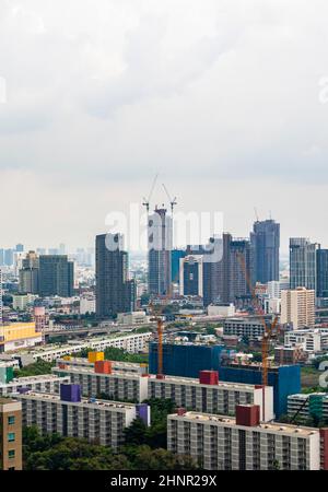 Panorama view of Bangkok city scape at night time Stock Photo - Alamy