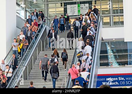 people visit the Photokina in Cologne Stock Photo