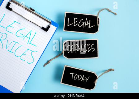 Handwriting text Legal Services, Business concept Providing access to justice Fair trial Law equality Collection of Blank Empty Sticker Tags Tied With Stock Photo