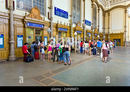people buy tickest in the famous West Train Station Stock Photo