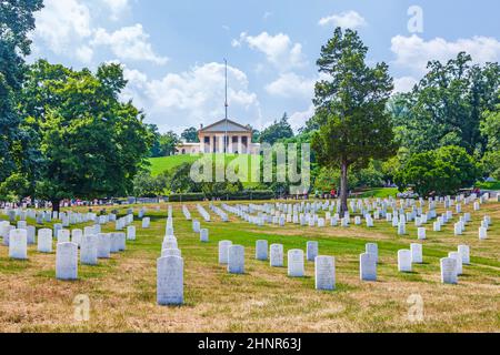 Headstones at the Arlington national Cemetery Stock Photo