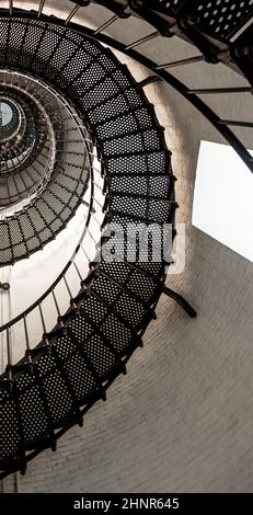 beautiful iron stairs inside the lighthouse from Sankt Augustine Stock Photo