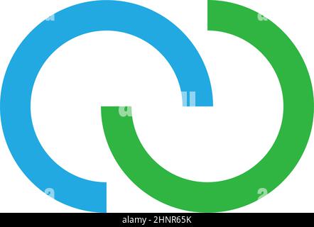 Interlace, interconnected, intersecting circles, rings abstract symbolic shape, icon - stock vector illustration, clip-art graphics Stock Vector