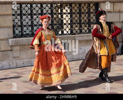 Performance - When bells are dancing performed by Cracovia Danza Ballet at Wawel Royal Castle as part of the 22nd Cracovia Danza Court Dance Festival. Krakow. Poland Stock Photo