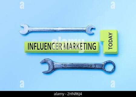 Text showing inspiration Influencer Marketing. Concept meaning Endorser who Influence Potential Target Customers Typing Firewall Program Codes, Typewriting Rules And Regulations Book Stock Photo
