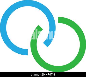 Interlace, interconnected, intersecting circles, rings abstract symbolic shape, icon - stock vector illustration, clip-art graphics Stock Vector
