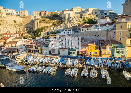 fishermens village  Vallons des Auffes in Marseille Stock Photo