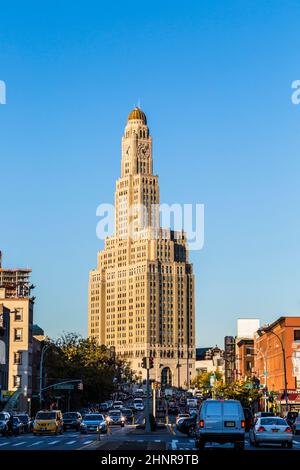 USA, New York State, New York City, Historic Brooklyn clock tower building Stock Photo