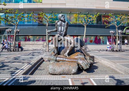 Contemporary sculpture near Galeria Kaufhof at Zeil Stock Photo