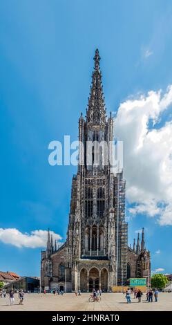 people visit Ulm Minster Stock Photo