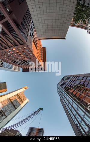 perspective of skyscrapers in Frankfurt am Main Stock Photo - Alamy