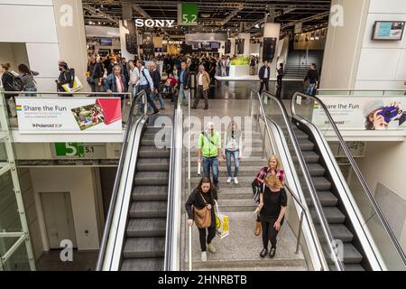 people visit the Photokina in Cologne Stock Photo