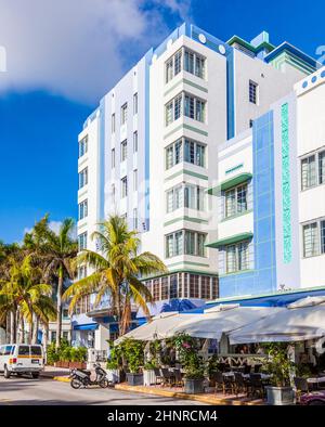 beautiful houses in Art Deco style in South Miami Stock Photo