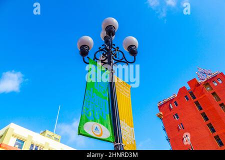 facade of historic hotel St. James in gas lamp district in San Diego Stock Photo