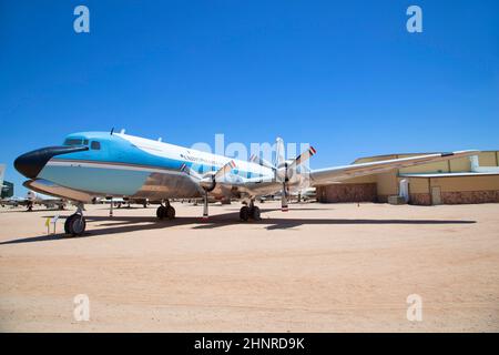visiting the Pima Air and space Museum  in Tuscon Stock Photo