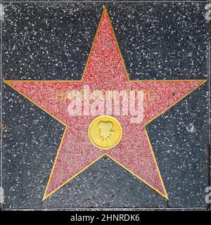 Harrison Ford's star on Hollywood Walk of Fame Stock Photo