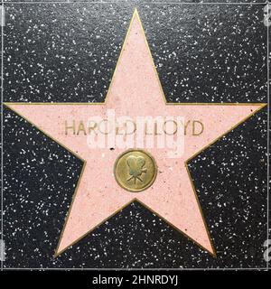 Harold lloyds star on Hollywood Walk of Fame Stock Photo