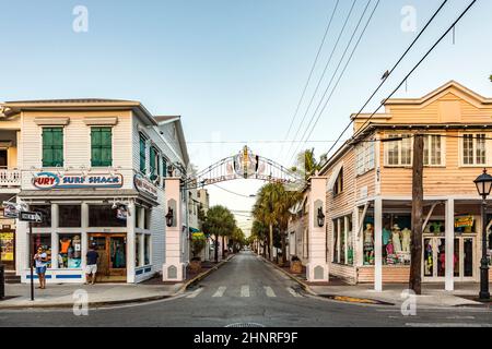 typical wooden historic architecture from early last century downtown Key West Stock Photo