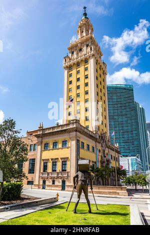 Freedom Tower at daylight with memorial Stock Photo