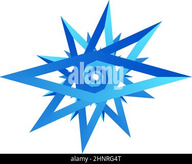 Unique star shape, star contour vector design element - stock vector illustration, clip-art graphics Stock Vector