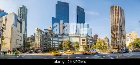 streetview in New York at columbus square Stock Photo