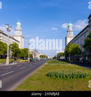 The Frankfurter Tor (Frankfurt Gate) in Berlin Stock Photo