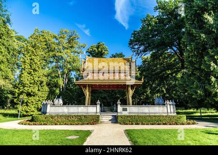 the Thai salo temple in park of Bad Homburg Stock Photo