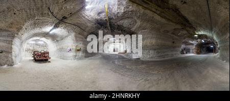 old mining trucks in  the mining plant Sondershausen Stock Photo