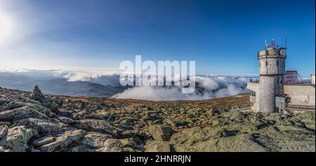 view from Mount Washington in New Hampshire Stock Photo