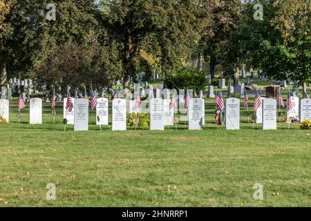 Westlawn cemetery in the north part of Williamstown Stock Photo