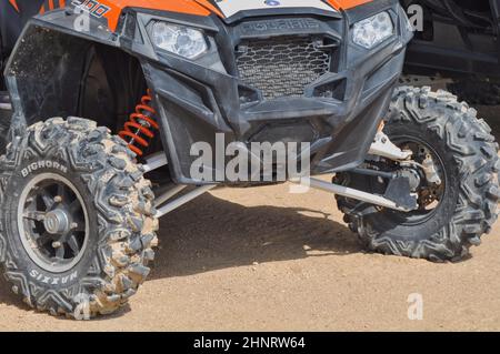 All terrain vehicle buggy for racing across desert dunes,Abu Dhabi,UAE, Jan 2022 Stock Photo