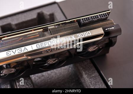 EVGA Geforce RTX 3090 Nvidia GPU display Stock Photo