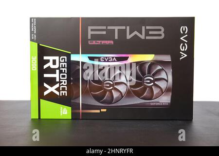 EVGA Geforce RTX 3090 Nvidia GPU box Stock Photo