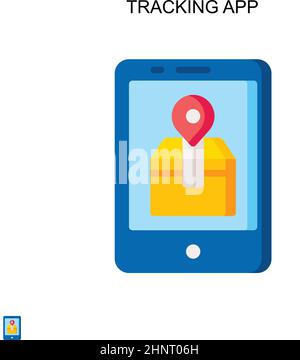 Tracking app Simple vector icon. Illustration symbol design template for web mobile UI element. Stock Vector