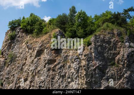 geological landscape of former limestone quarry and current nature reserve Kadzielnia in the city of Kielce in Poland Stock Photo