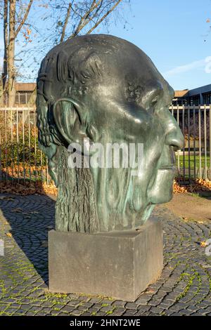 Statue of Konrad Adenauer created by sculptor Hubertus von Pilgrim in May 1982. Stock Photo